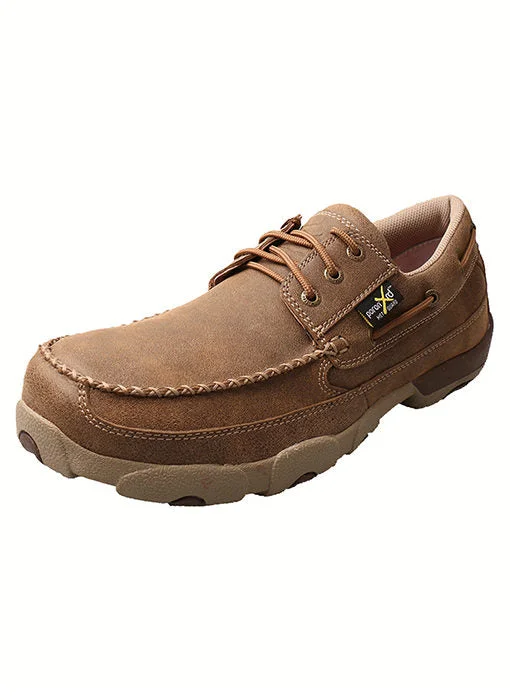 Twisted X Men's Met Guard Safey Toe Boat Shoe Bomber Brown