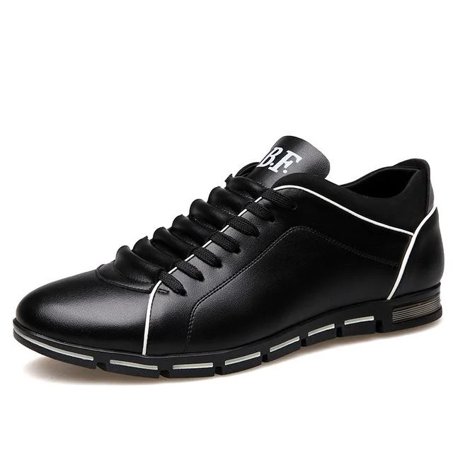 Split Leather Breathable Casual flat Lace-Up loafers Shoes for Men