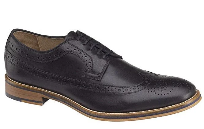 JOHNSTON & MURPHY MEN'S CONARD WINGTIP BLACK CALFSKIN 2231