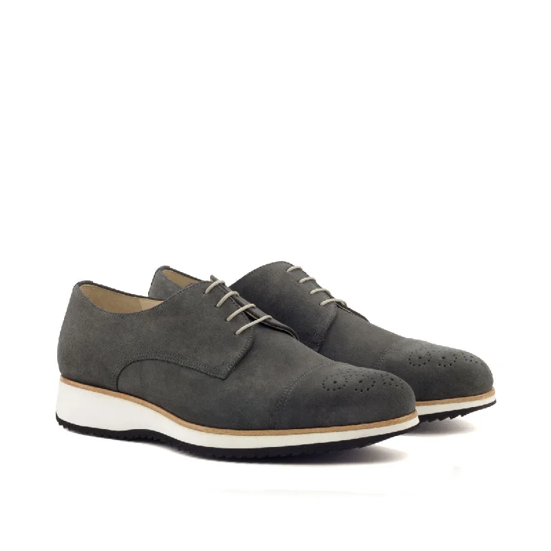 DapperFam Vero in Grey Men's Lux Suede Derby