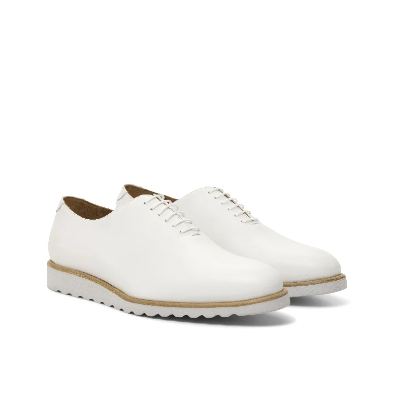 DapperFam Giuliano in White Men's Italian Leather Whole Cut