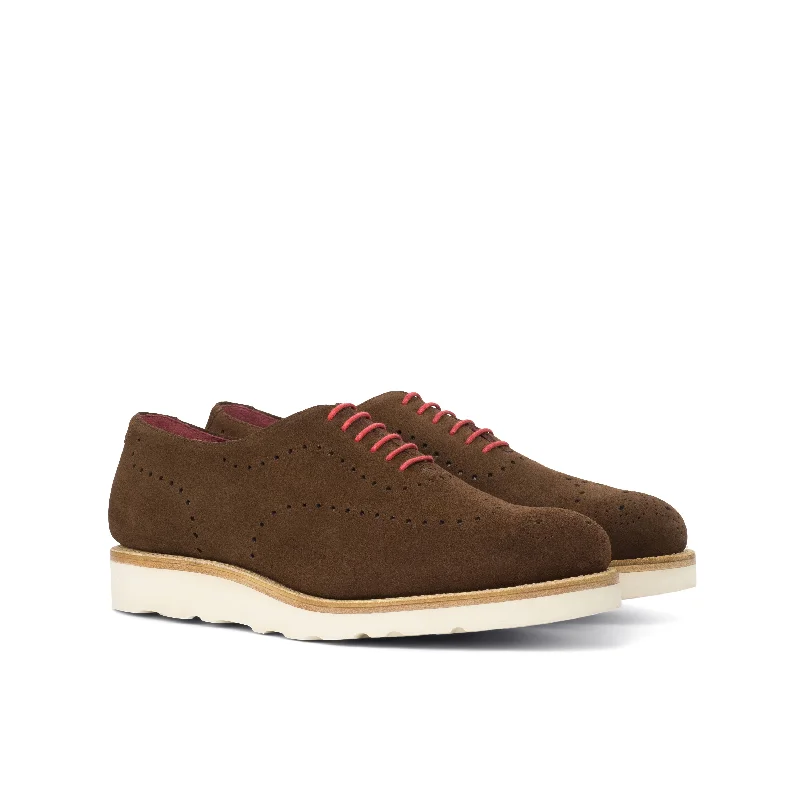 DapperFam Giuliano in Med Brown Men's Lux Suede Whole Cut