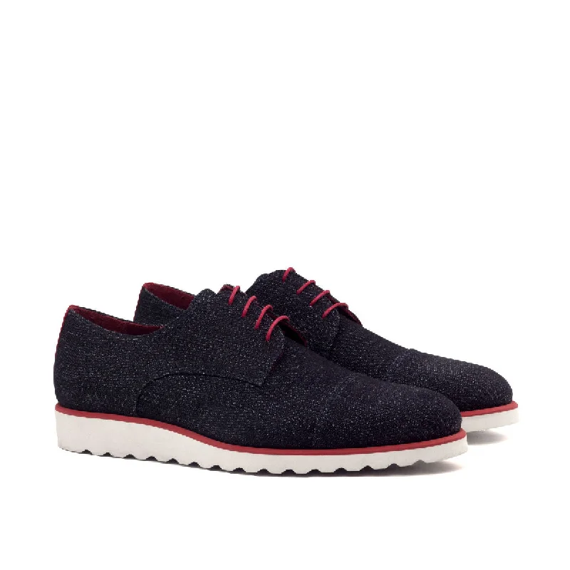 DapperFam Vero in Jeans / Red Men's Sartorial & Italian Suede Derby