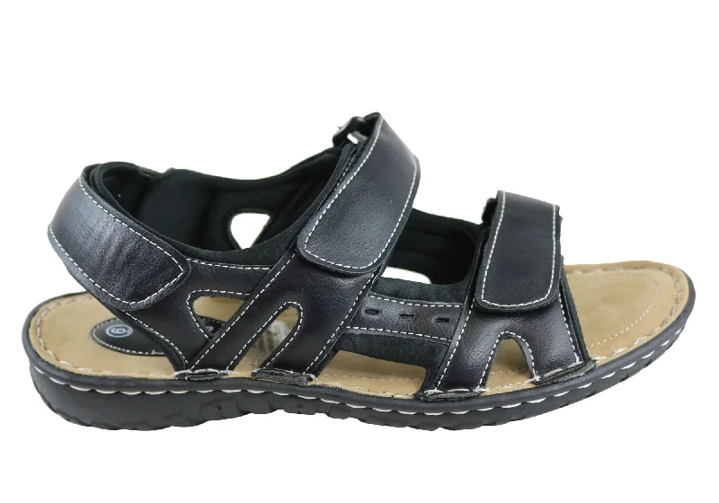 Grosby Justin Mens Comfort Adjustable Strap Sandals