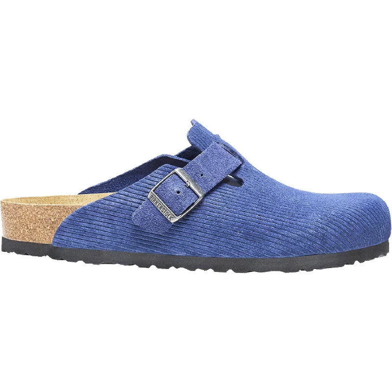 Unisex Birkenstock Boston Indigo Corduroy Embossed Suede