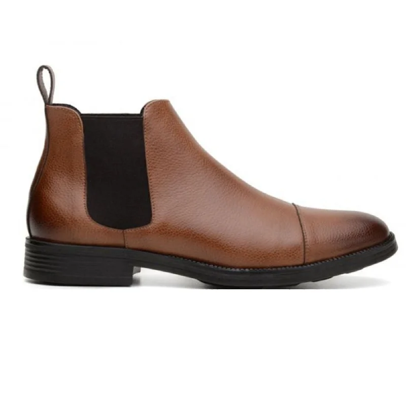 'Terni' classic vegan leather Chelsea boot by Vincente Verde -  cognac