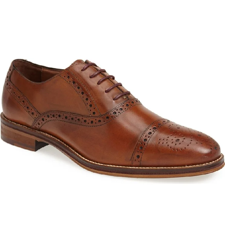 Johnston & Murphy Men's Conard Cap Toe Shoe - Tan Italian Calfskin 8682