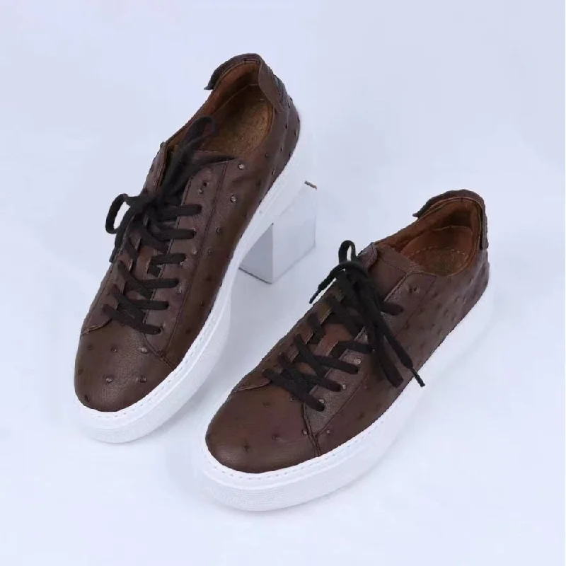 Men's Winter Ostrich Leather Wear Resistant Leisure Business Designer Shoes