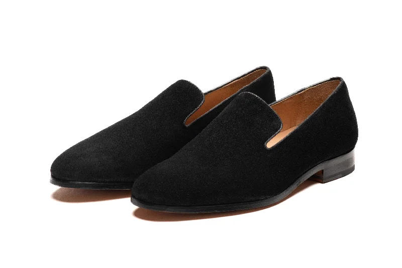 Venetian Loafer - Black Suede