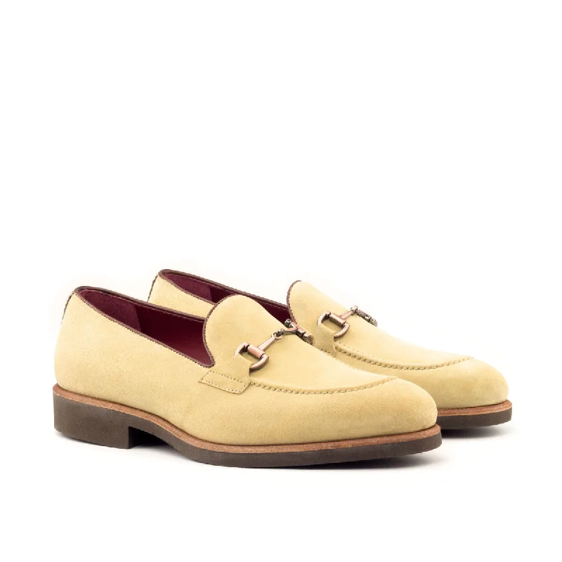 DapperFam Luciano in Sand / Tweed / Med Brown Men's Sartorial & Italian Leather & Lux Suede Loafer