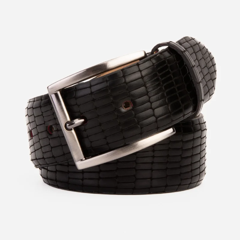 The Empire Black Leather Belt