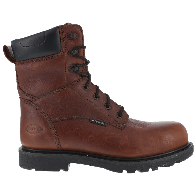 Iron Age Mens Brown WP Leather 8in Work Boots Hauler Composite Toe