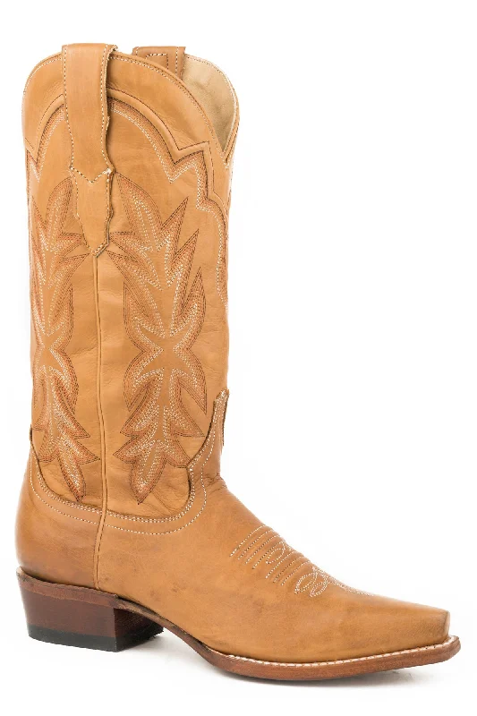 Stetson Womens Tan Leather 13in Casey Cowboy Boots