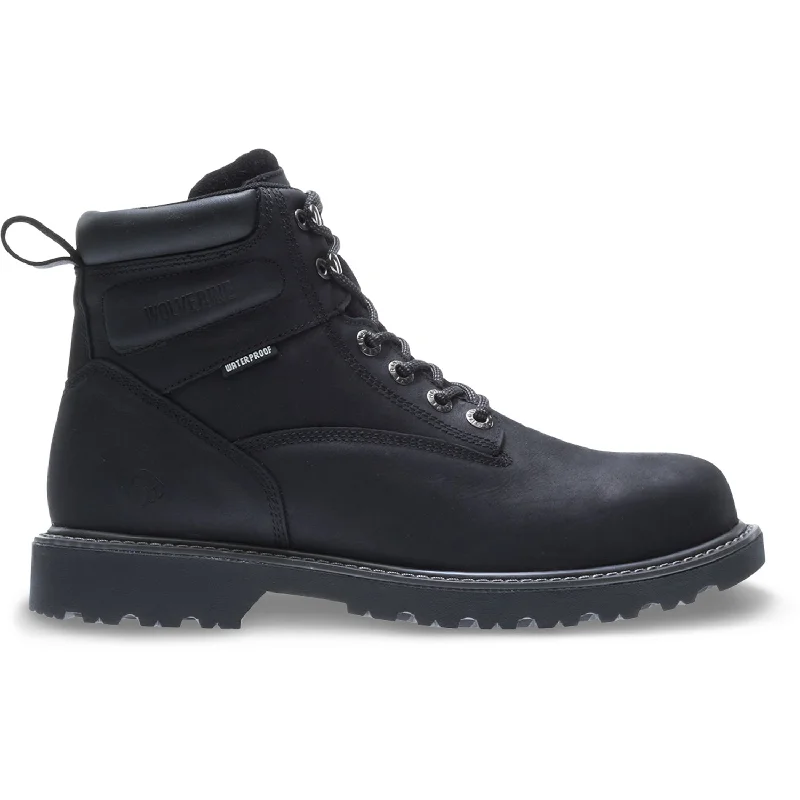 Wolverine Mens Black Leather Floorhand WP 6in Work Boots