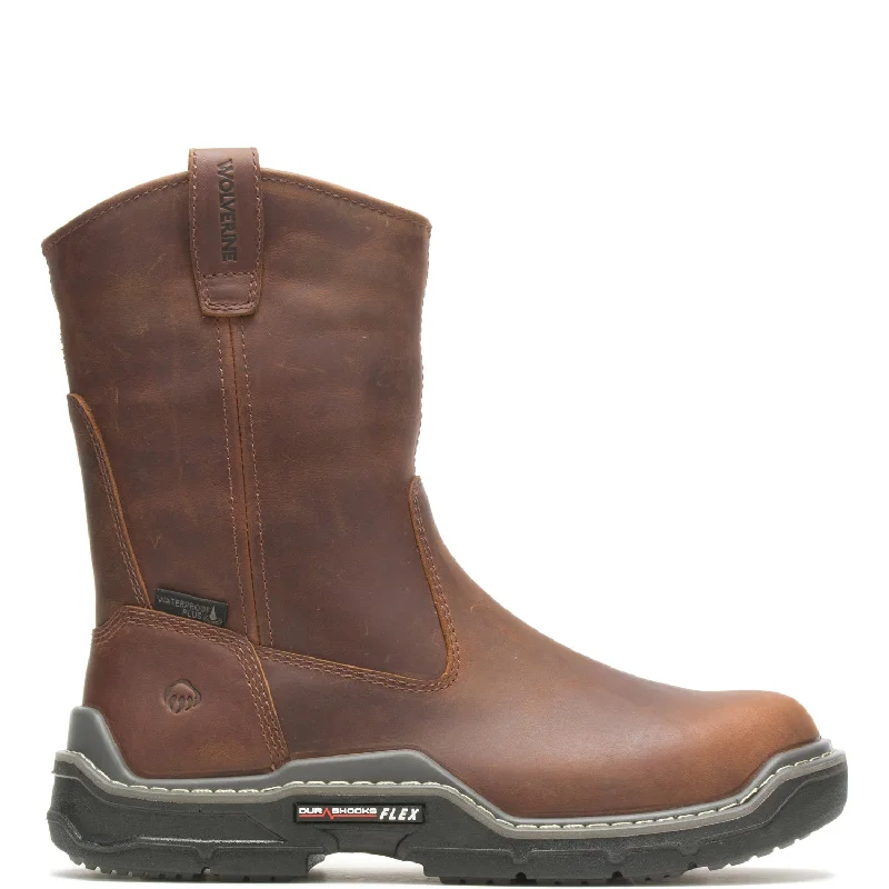 Wolverine Mens Peanut Leather Work Boots Raider Durashocks Welly WP CM