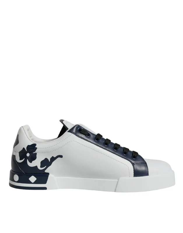 Dolce & Gabbana  blue Leather Crown Milano Sneakers Men's Shoes