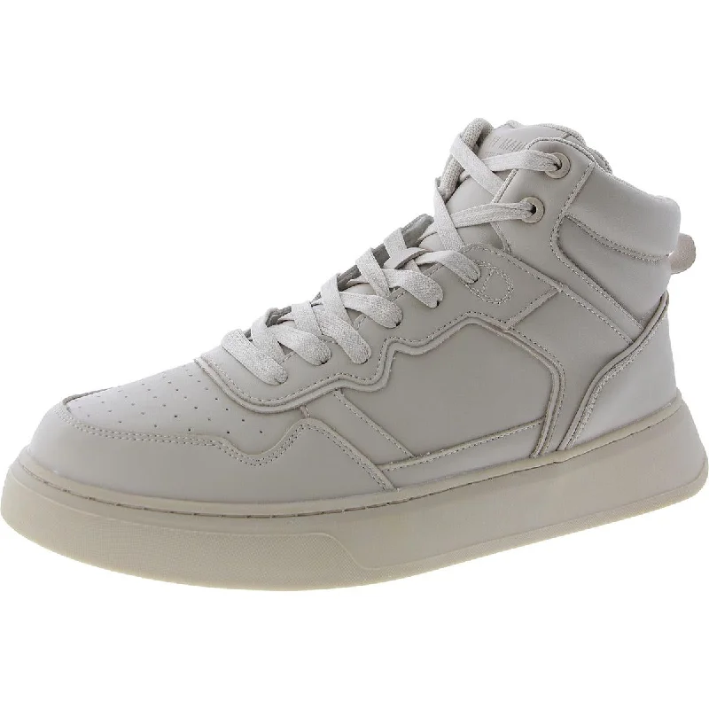 Jordee Mens Leather Activewear High-Top Sneakers