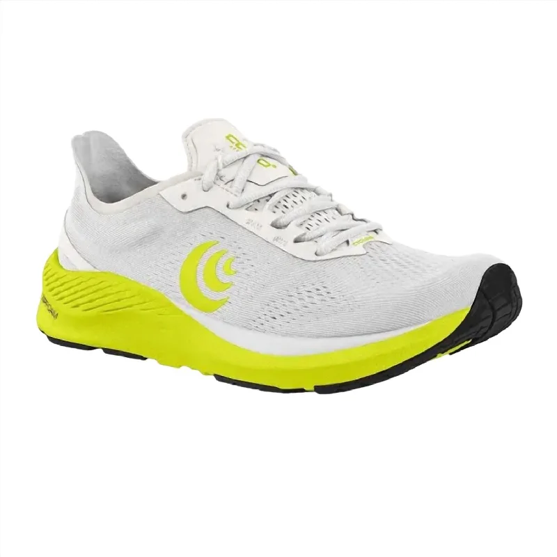 Men's Cyclone Running Shoes - Medium Width In White,lime