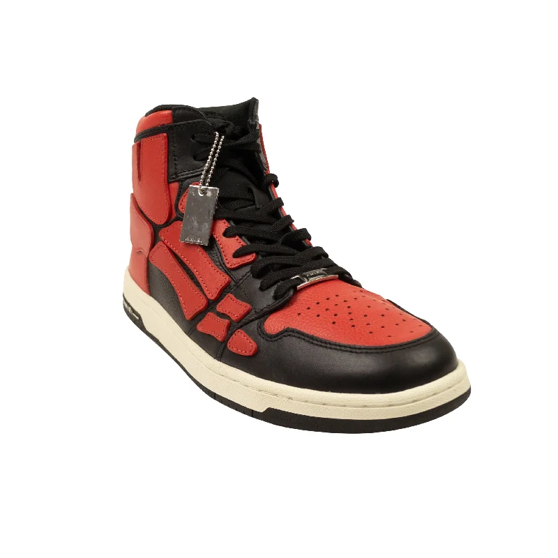 MFS002_009 Black/Red Amiri Skeleton Hi Top Sneaker