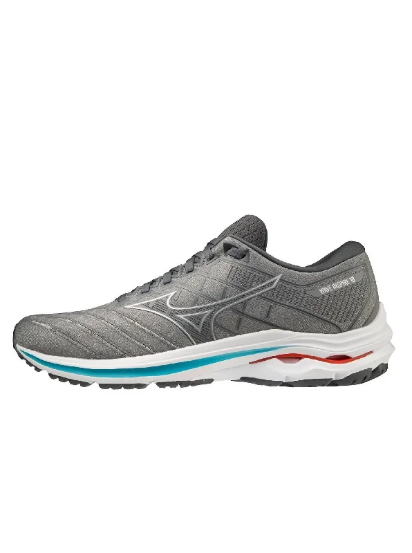 Mizuno Men’S Wave Inspire 18 Running Shoe In Ultimate Grey-Silver