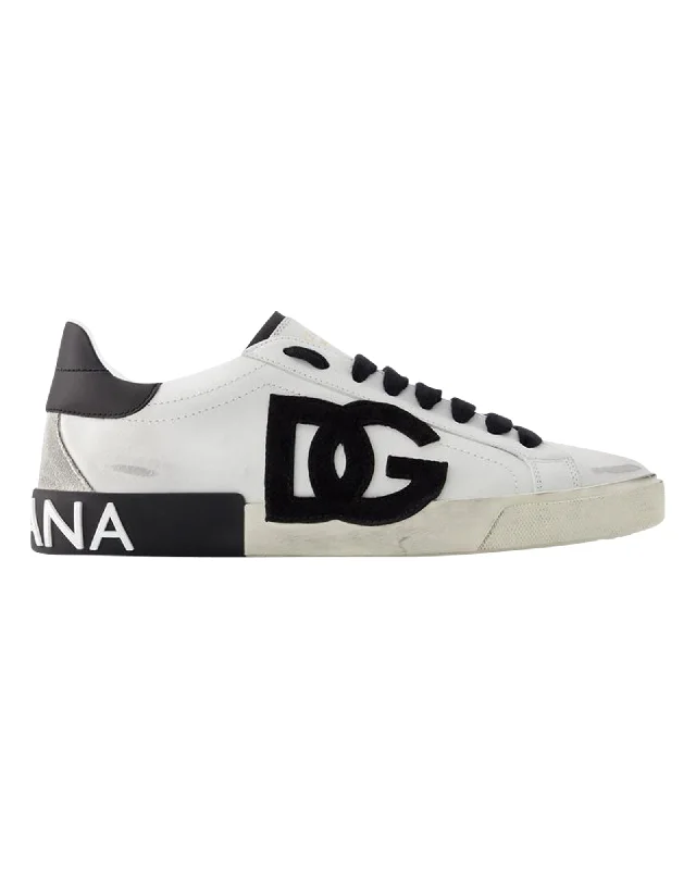 Portofino Sneakers  - Dolce&Gabbana - Leather - Black/White