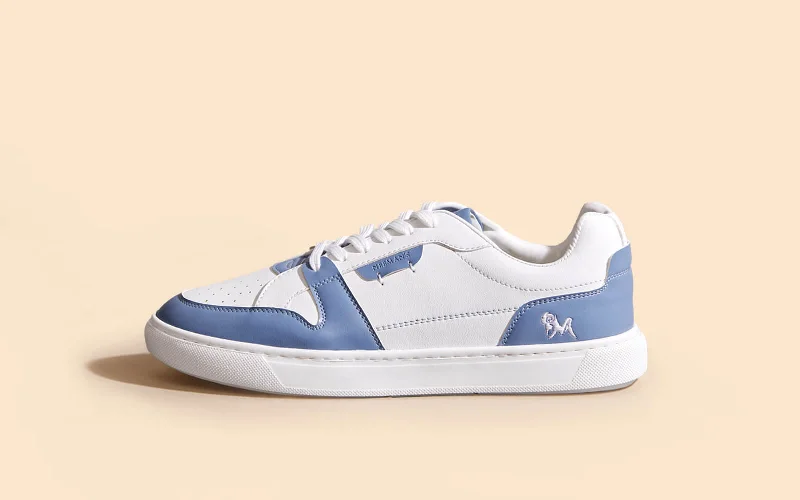 Retro Slick Sneakers : Blue and White